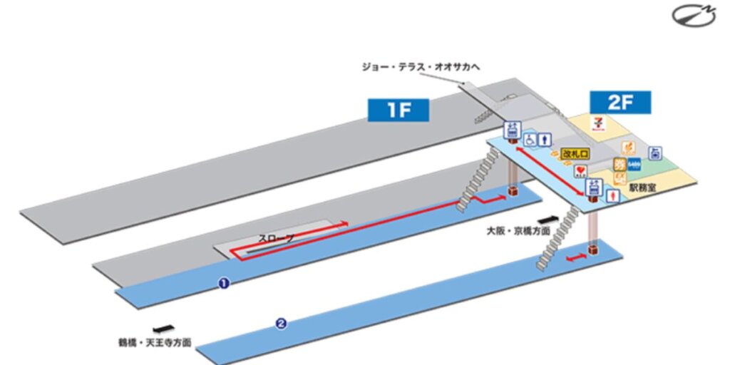 JR大阪城公園駅の構内図