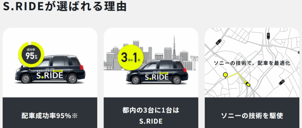 タクシー配車アプリ「エスライド」