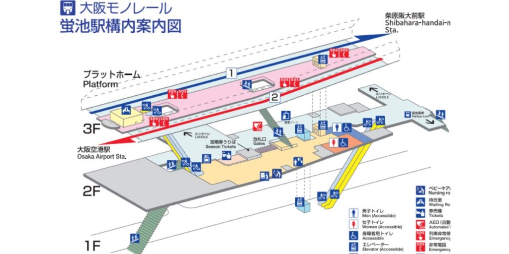モノレール蛍池駅・構内図